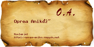 Oprea Anikó névjegykártya